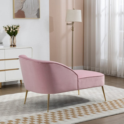 Chaise lounge pink velvet sale