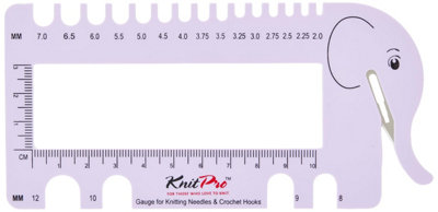 VIEW SIZER/CUTTER - Knitting Pin & Crochet Hook View Sizer with Yarn Cutter: Lilac - KnitPro