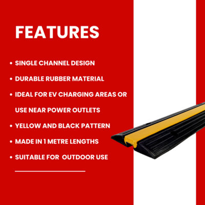 Vigil EV Charger Cable Cover - 1 Channel External Cable Guard - 1 Metre