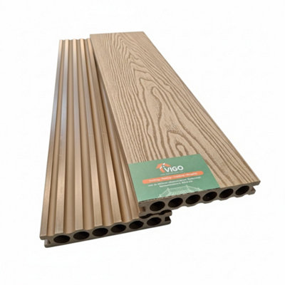 Vigo Home Teak Composite Decking Boards x 25 Boards including full kits ...