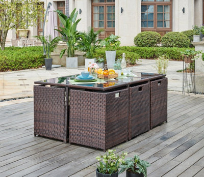 Rattan 11 discount piece cube set