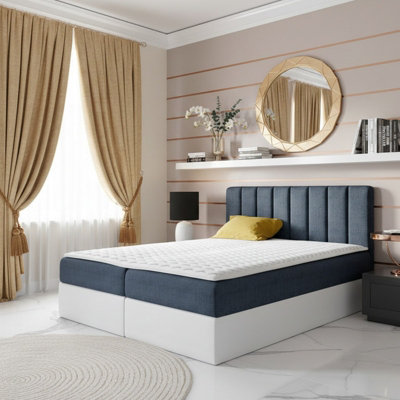 VIGO Upholstered Bedroom Box Spring Bed with Storage Bonell Springs HR ...