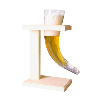 Viking Horn Shaped Glass With Wooden Stand - 3