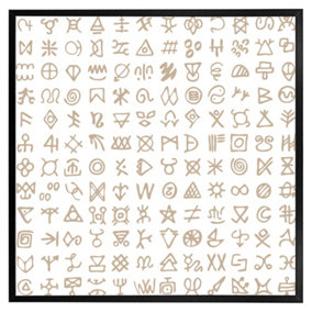 Viking ritual symbols (Picutre Frame) / 16x16" / Black