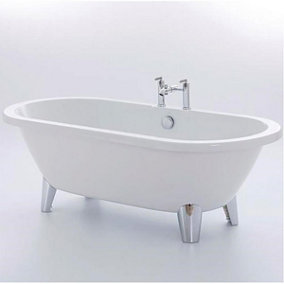 Viktor Benson Arc Flat Top Freestanding Bath with Modern Chrome Feet