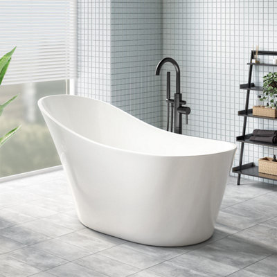 Viktor Benson Cancun 1700mm Freestanding Double Ended Bath & White Waste