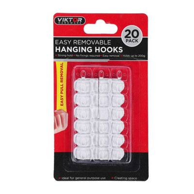 Viktor Hardware Easy Removable Hanging Wall Hook Pack of 20