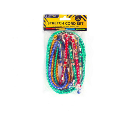 Viktor Stretch Cord Hooks Cable Tie Down Straps Rope 10Piece