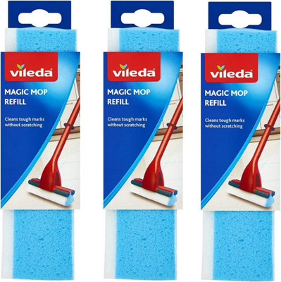 Vileda New Magic Mop Sponge Refill 3 Action Sponge Heads pack of 3