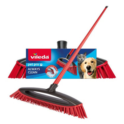 Vileda Pet Pro Easy Clean Rubber Broom Sweep Pet Hair, Dirth From Any ...