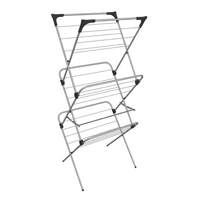 Vileda Sprint 20m 3 Tier Indoor/Outdoor Steel Clothes Rack Airer/Dryer, Silver, 61.5 x 61 x 147 (cm)