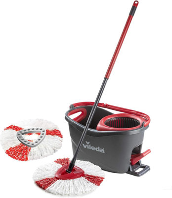 Vileda Turbo Microfibre Spin Mop and Bucket Set with Pedal & Extra 2-in ...