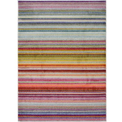 Villa Collection Striped Design Rug in Multicolour