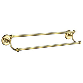 VILLA - Double Towel Rail in Polished Brass
