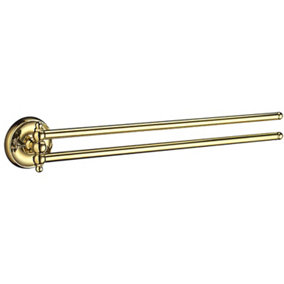 VILLA - Swing Arm Towel Rail in Polished Brass
