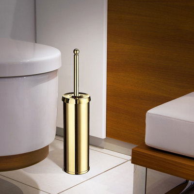 VILLA - Toilet Brush in Polished Brass/Plastic Insert