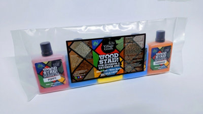 Village Green Ready to Use Wood Stain - Water Based, Eco Friendly, Premium Quality (10 x Best Selling Colours - Sample Pack)