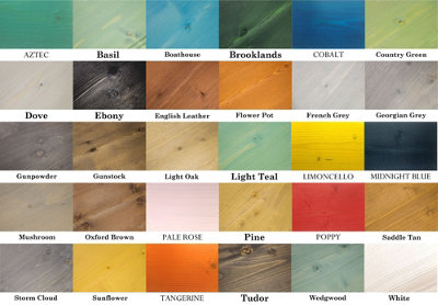 Village Green Ready to Use Wood Stain - Water Based, Eco Friendly, Premium Quality (10 x Best Selling Colours - Sample Pack)