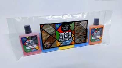 Village Green Ready to Use Wood Stain - Water Based, Eco Friendly, Premium Quality (5 x Browns - Sample Pack)