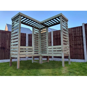 Villamoura Corner Arbour - Timber - L180 x W180 x H202 cm - Minimal Assembly Required