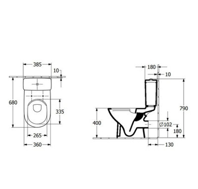Villeroy and Boch O.Novo Combi Pack Close Coupled Open Back Toilet Pack