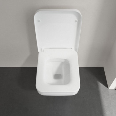 Villeroy & Boch Architectura Square Soft Close Replacement Toilet Seat, White Alpin