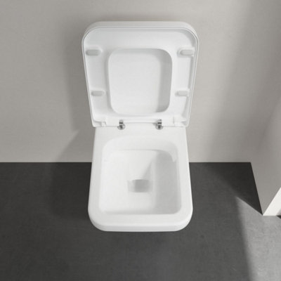 Villeroy & Boch Architectura Square Soft Close Replacement Toilet Seat, White Alpin