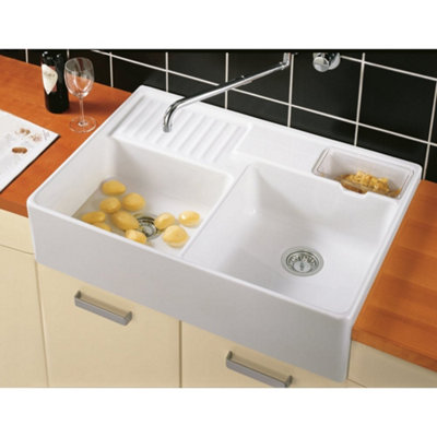 Villeroy & Boch Butler 90 2.5-Bowl Ceramic Kitchen Sink - 895 x 630 mm ...