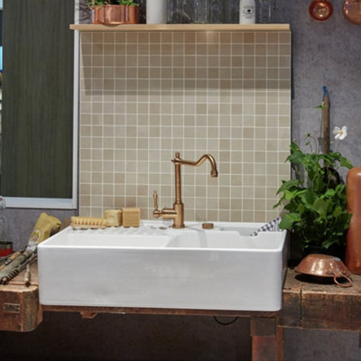 Villeroy & Boch Butler 90 2.5 Bowl Ceramic Kitchen Sink, 895 x 630 x ...