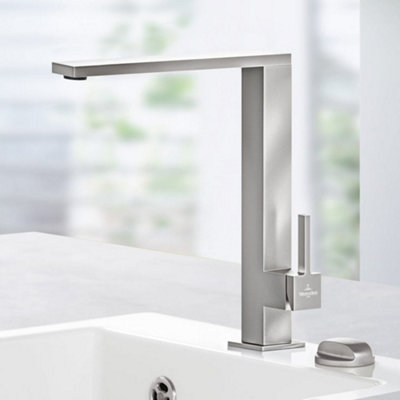 Villeroy & Boch Finera Square Brushed Stainless Steel High-Spout
