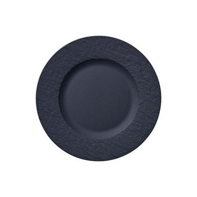 Plat Bas Villeroy & Boch Manufacture Rock Noir - Porcelaine Premium, Diamètre 23 Cm, Neuf