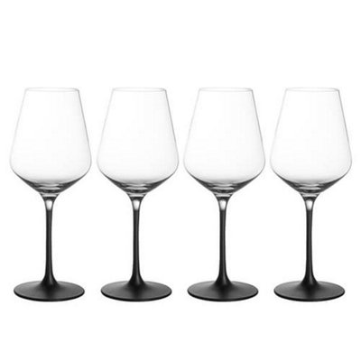 Villeroy & Boch Manufacture Rock Noire Set of 4 White Wine Goblets