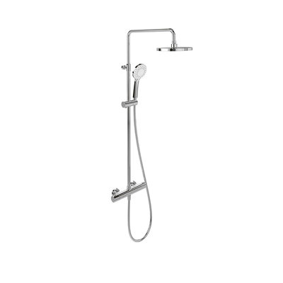 Villeroy & Boch Universal Thermostatic Shower System with Shower Kit and Fixed Head - Chrome