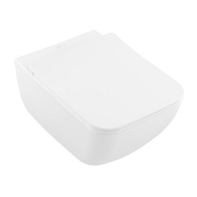 Villeroy & Boch Venticello Slim (Sandwich) Soft Close Replacement Toilet Seat, White Alpin