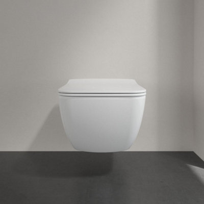 Villeroy & Boch Venticello Slim (Sandwich) Soft Close Replacement Toilet Seat, White Alpin