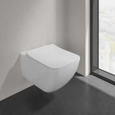 Villeroy & Boch Venticello Slim (wrapover) Soft Close Replacement Toilet Seat, White Alpin