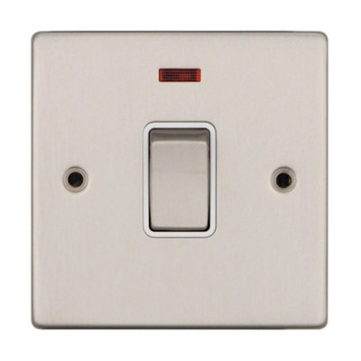 Vimark VPD1391SSW Pro Décor 20A DP Switch with Neon Stainless Steel White Insert