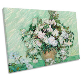 Vincent van Gogh Roses CANVAS WALL ART Print Picture (H)61cm x (W)91cm