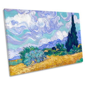 Vincent van Gogh Wheat Field with Cypresses CANVAS WALL ART Print Picture (H)30cm x (W)46cm