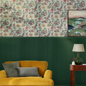 Vine Cottage Floral Creme Wallpaper