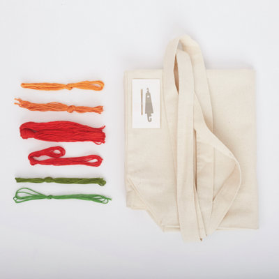 Vine Tomatoes Tote Bag Embroidery Kit DIY Craft Set Threads Needles