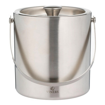 Viners Barware Double Wall Steel Ice Bucket 1.5L Silver