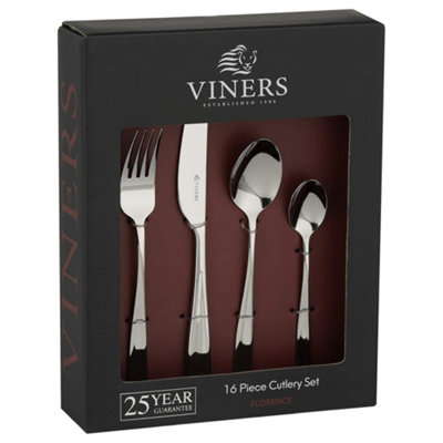 Viners Florence 16 Piece Cutlery Set Mirror Polished - Silver