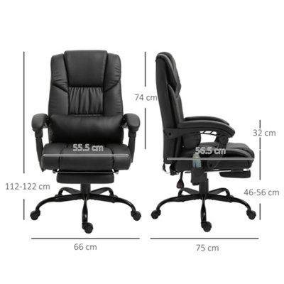 Vinsetoo 6-Point PU Massage Chair Electric Angle Adjustable Remote Black