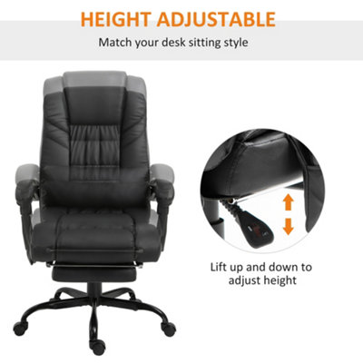 Vinsetoo 6-Point PU Massage Chair Electric Angle Adjustable Remote Black