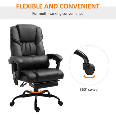 Vinsetoo 6-Point PU Massage Chair Electric Angle Adjustable Remote Black