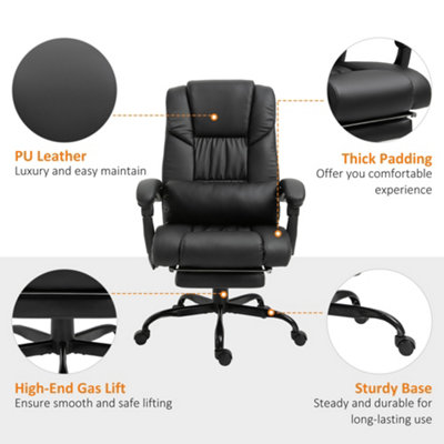 Vinsetoo 6-Point PU Massage Chair Electric Angle Adjustable Remote Black