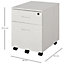 Vinsetto 2-Drawer Locking Office Filing Cabinet 5 Wheels Rolling Storage White