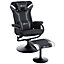 Vinsetto 2 Pieces Video Game Chair and Footrest Set Racing Style Recliner with Headrest, Lumbar Support, Black Deep Grey