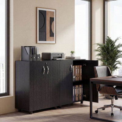 Vinsetto 2-Tier Locking Filing Cabinet Office Storage Cabinet, Black